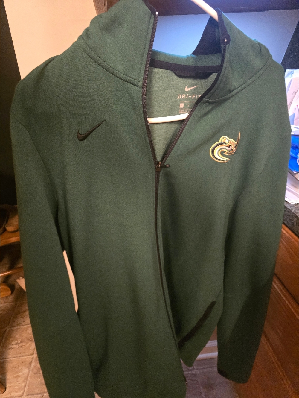 Nike Men’s Dark Green Dri-FIT Full-Zip Hoodie Jacket